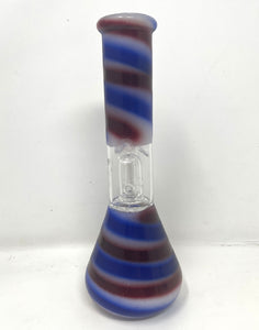 8" Beaker Dome Percolator Glass Bong Ice catchers Slide Stem with Bowl