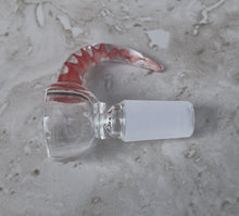 14mm Male thick glass bowl with Red Swirl in Horn