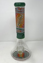 Collectible 13" thick glass bong with beautiful multi color swirl design