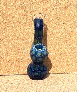 Beautiful Handmade Design Thick Glass 5 1/4" Bubbler w/Zipper Padded Hard Case