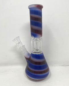 8" Beaker Dome Percolator Glass Bong Ice catchers Slide Stem with Bowl