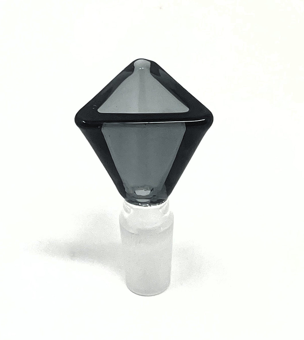 14MM Male Thick Transparent Black Glass Triangle Bowl