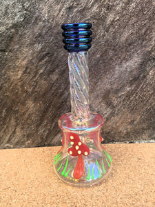 Collectible Handmade Thick Glass 8" Bong Mushroom design