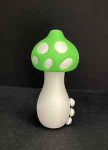 Collectible Thick Silicone Unbreakable Detachable Mushroom Hand Pipe - Green