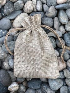 5.5" Small Jute Pouch with Drawstring - Good for Jewelry Storage