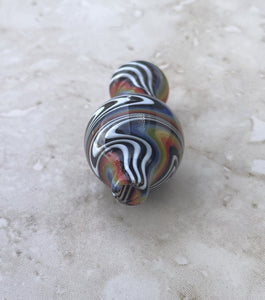 Handmade Thick Glass Carb Cap Multi Color Swirl Design