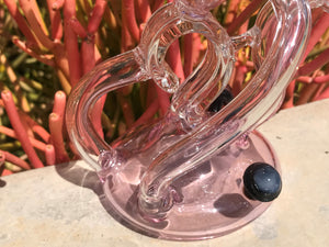 Collectible Unique Thick Pink Glass 6" Rig 2 - 14mm Male Slide Bowls