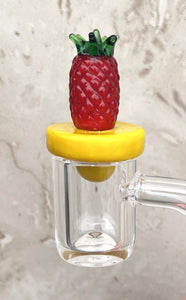 Handmade Glass Red Pineapple Carb Cap