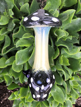 Collectible 4.5" Fumed Glass Handmade Mushroom Hand Pipe - Black Beauty