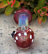 Collectible 4.5" Fumed Glass Handmade Mushroom Hand Pipe - Candy Apple Red