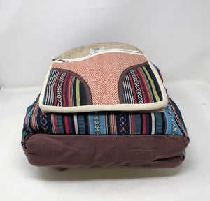 Natural Handmade Large Multi Pocket Hemp Backpack (THC FREE) Various Color