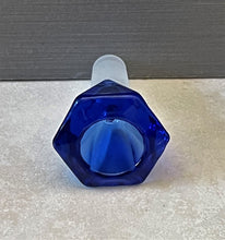 Thick Blue Glass 14mm male Bowl Octagon Shape