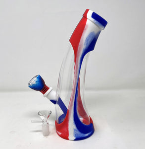Silicone & Glass 9" Horn Water Best Bong 2 - Bowls