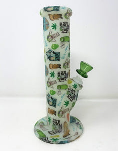Glow in the Dark Rick & Morty Design 10" Straight Unbreakable Silicone Bong