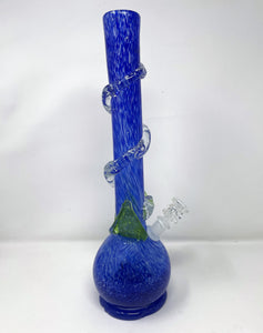 16.5" Beautiful Thick Heavy Soft Glass Bong w/Glow In the Dark Swirl - Cookie Monster