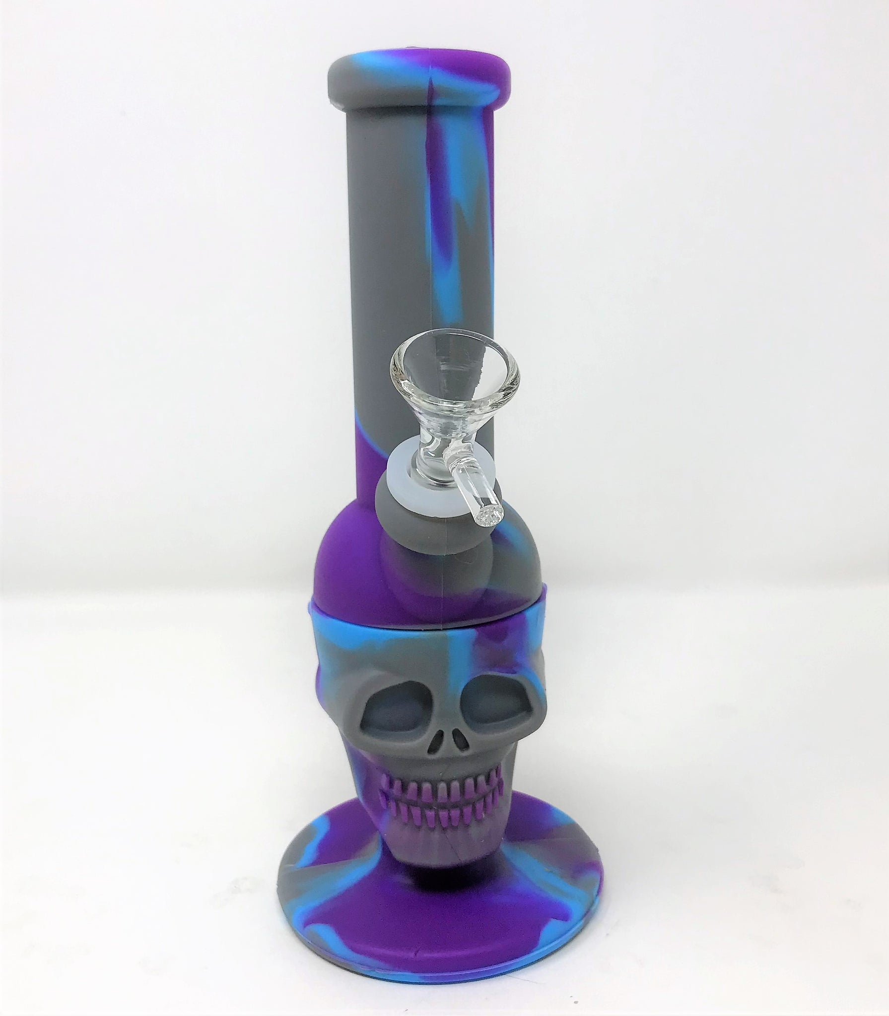 Silicone Pipe  Skull & Bones Silicone Pipe With Glass Bowl