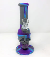 Silicone Detachable Unbreakable 8" Skull Bong 14mm Thick Glass Bowl