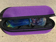 Glass Handmade Best 5" Spoon Pipe Zipper Padded Hard Case Pouch - Violet - Volo Smoke and Vape