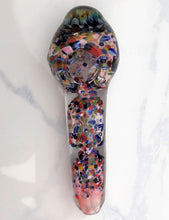 4.5" Thick Glass Implosion, Spoon Hand Pipe - Confetti Splatter