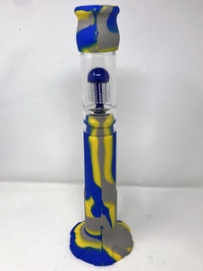 Best 15" Silicone Detachable Bong w/Glass 8 Arm Tree Perc 3.5" Glass Hand pipe