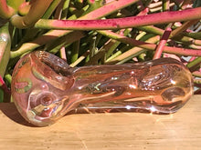 Elegant! 4.5" Gold/Pink Swirl Fumed Glass Handmade Best Hand Pipe Zipper Pouch