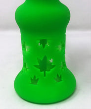 Best! 8" Silicone and Glass Rig 14mm Male Slide Herb Bowl - Neon Lime
