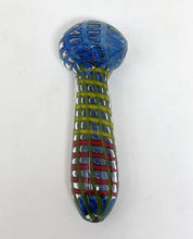 5" Rasta Colors, Thick Glass Hand Spoon Pipe Bowl w/Drawstring Pouch