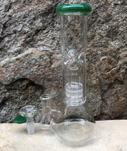 Best 8.5" Thick Glass Beaker Rig Shower & Dome Perc Ice Catchers 14mm - Grass