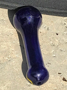 Exquisite 4.5" Cobalt Glass Hand Pipe w/Zipper Padded Case - Volo Smoke and Vape