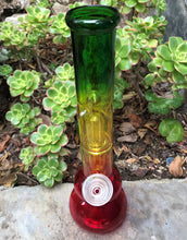 12" Rasta Colors Water Pipe Glass Bong w/Double Perc, Ice Catcher, Downstem & Bowl - Get Yours!