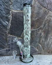 Best Thick Heavy 15.5" Straight Bong W/Glow in the Dark Skulls 2 - Bowls