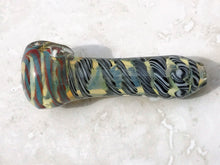New! Fumed Glass 3.5" Spoon Hand Pipe with Zipper Padded Case - Matte Multi