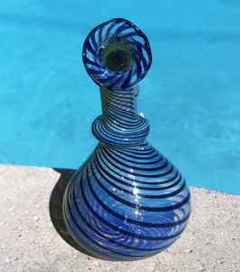 Blue Swirl 6" Water Rig Fumed Thick Glass 14mm Bowl