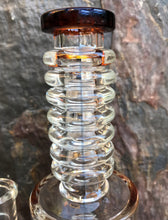 8" Elegant Thick Glass Water Rig/Shower Perc w/18mm Male Bowl - Amber