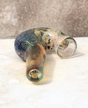 Exquisite! 3.5" Mini Fumed Handmade Glass Bubbler - Blue Dicro