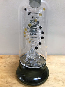 Collectible 8.5" Best Water Rig Pipe w/Rotating DNA Glass Design 2-Slide Bowls - Black