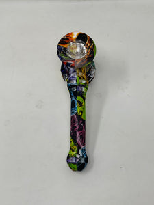 Best 7" Hammer Silicone Bubbler Hand Pipe with Glass Bowl
