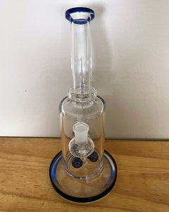 Unique Best Thick Glass 11" Rig with Three Blue Balls Shower Perc