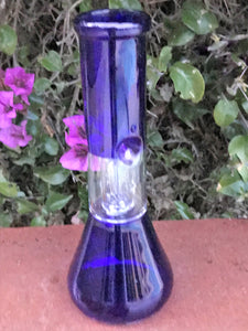 Purple 8" Beaker Dome Perc Water Best Bong Stem w/Attached Bowl