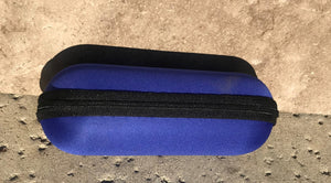 6.5" Padded Zip Pouch, Protective Hard Case for Glass Pipe Storage - Blue Berry