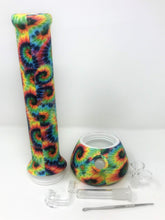 NEW! Tie Dye Design Silicone Detachable 13" Bong Quartz Banger Tool Bowl - Paisley Power