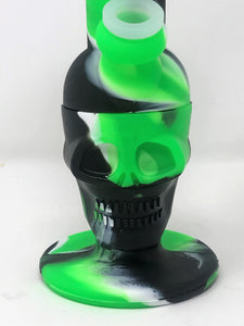 Silicone Detachable Unbreakable 8" Skull Bong 2 - 14MM Male Bowls