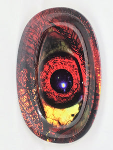 Oval Metal Rolling Tray with Eyeball Design
