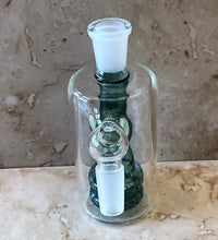 90 Degree 14mm Male Thick Glass Ash Catcher, Double Shower Perc