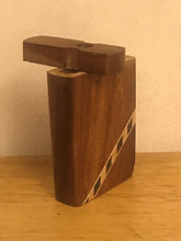 3" Raw Natural Inlaid Wood with Swivel Top Stash Box, Metal Rod & Cleaning Tool - Perfect Gift!