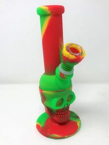 Silicone Skull Detachable Best Water Pipe Bong Silicone Bowl w/Glass Screen Bowl