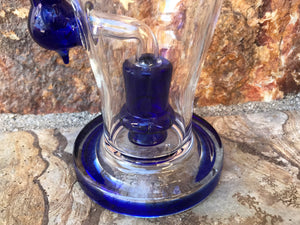 9" Thick Glass Shower Percolator Rig 14mm Thick Glass Quartz Banger Slide Bowl - True Blue