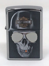 Harley-Davidson Motor Cycles Logo - Edgy Skull Design - Indoor Outdoor Windproof Zippo Lighter