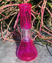 Transparent Pink Glass 8" Beaker Bong Slide on Stem with Bowl Ice Catchers