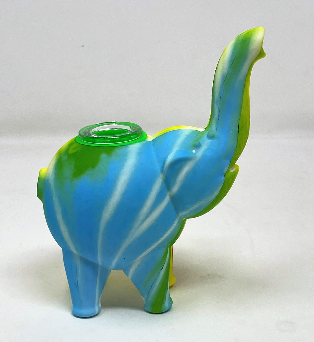 Silicone Elephant Hand Spoon Pipe Multi Colors Design Glass Bowl